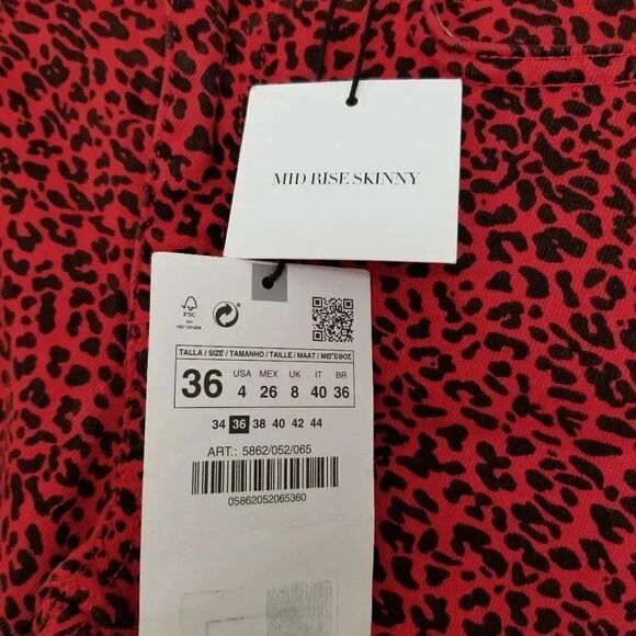 Zara leopard print jean US 4 - Picture 2 of 5